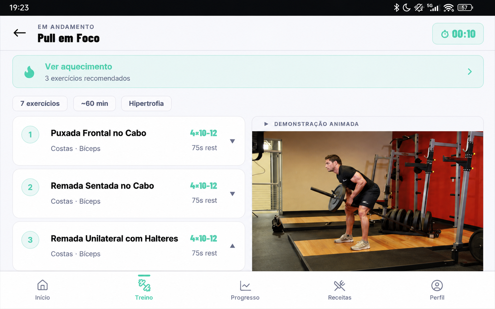 Plano de treino personalizado no app MP Treinos Fit