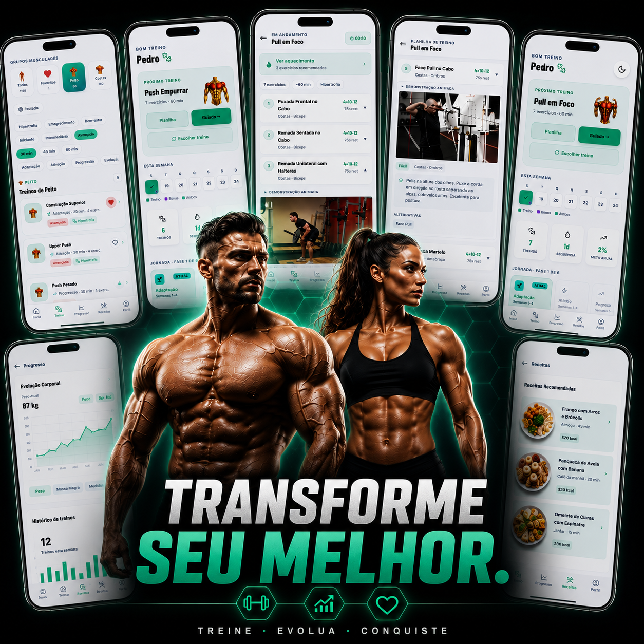 Telas do app MP Treinos Fit